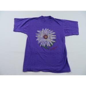 California T-Shirts, Daisy Flower, Purple White Sz M 1990s